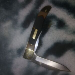 Gold and Black Folding Pocket Knife